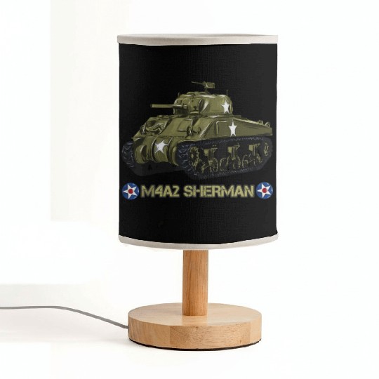 World War 2 American Tank M4A2 Sherman memorabilia Fabric Lamps