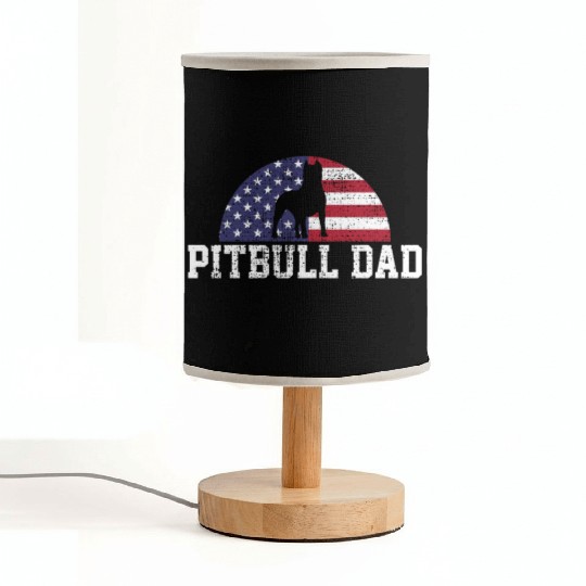 Pitbull Dad Papa Love Bond Unique Design Fabric Lamps