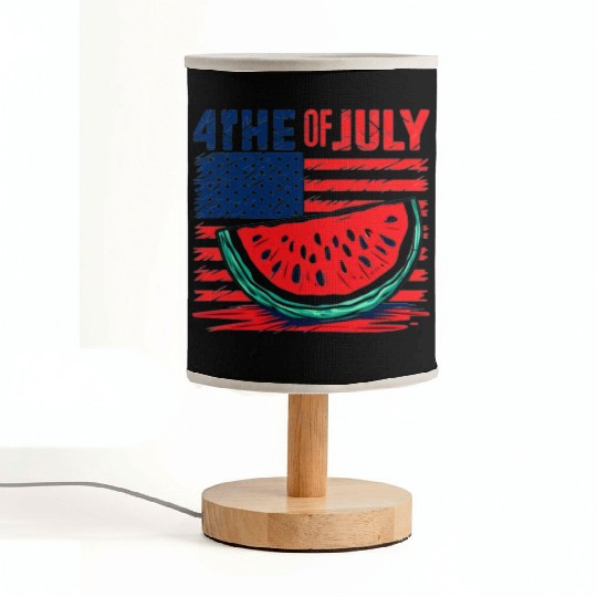 4th of July American Pride Watermelon Vintage Gift Fabric Lamps