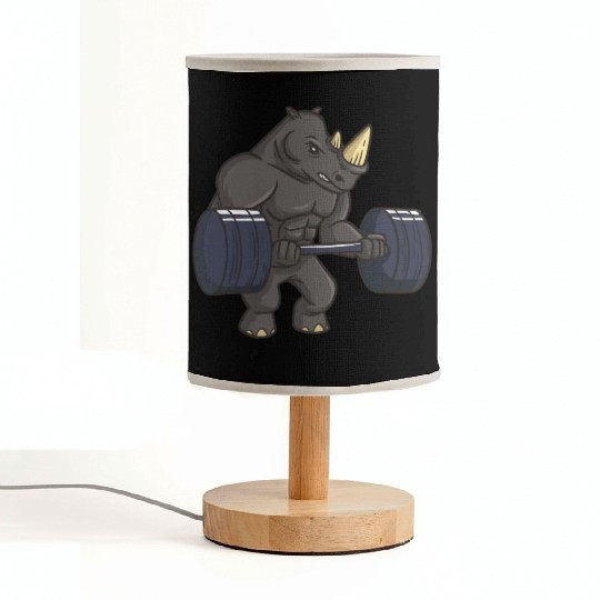 Rhinoceros Powerlifting Weightlifting Gym Rhino Lo Fabric Lamps