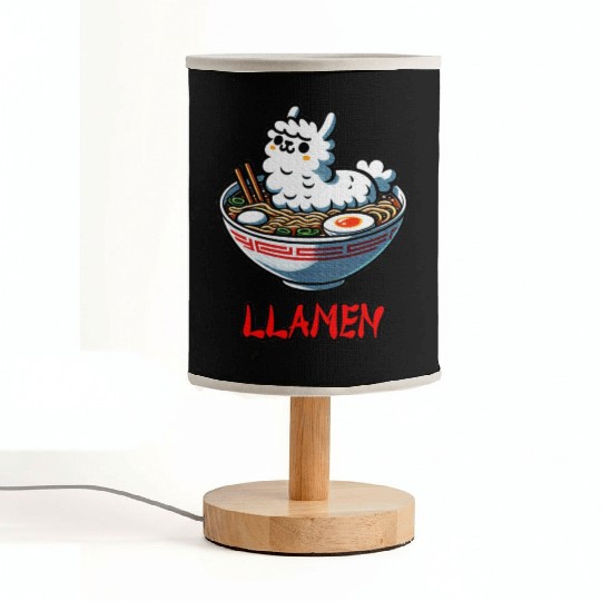 Llamen Noodles Chinese Food Alpaca Llama Lover Fabric Lamps
