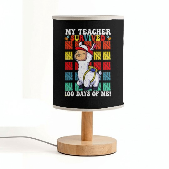My Teacher Survived 100 Days Of Me Llama Student Fabric Lamps