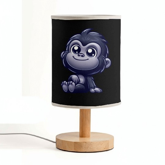 Cute monkey chimpanzee gorilla peaceful happy Fabric Lamps