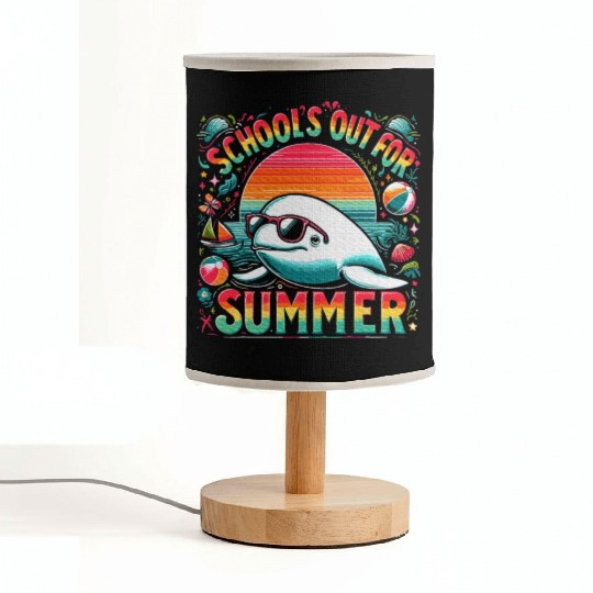 Schools Out For Summer Teacher Beluga Whale Fabric Lamps