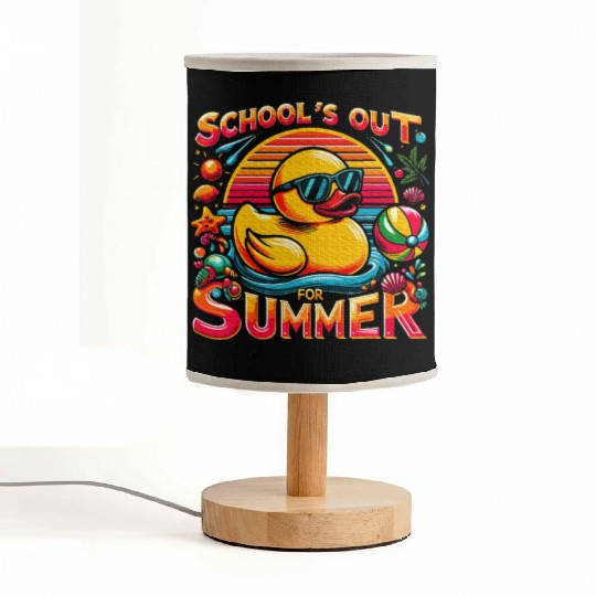 Schools Out For Summer Teacher Yellow Duck Fabric Lamps