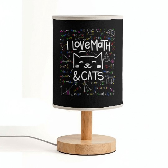 Cat Lover, Math, I Love Math And Cats, Math Lover Fabric Lamps