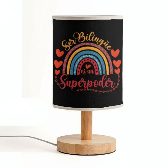 Ser bilingue es un superpoder Spanish Teacher Fabric Lamps