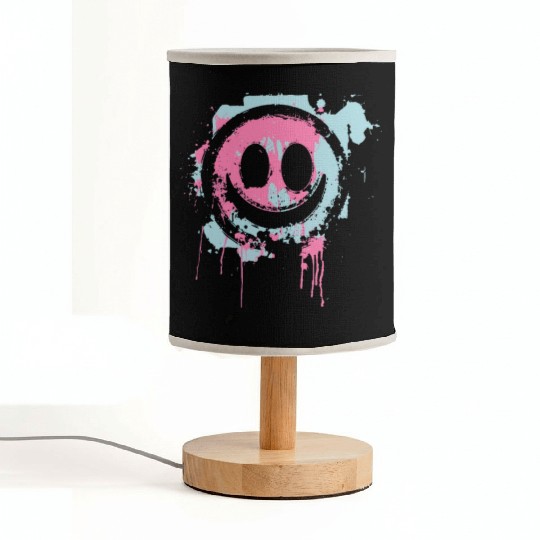Graffiti Smiley Face - Urban Street Art Fabric Lamps