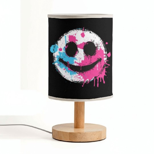Graffiti Smiley Face - Urban Street Art Fabric Lamps