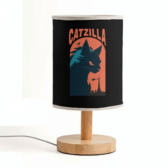 Catzilla king of Cat monster Fabric Lamps