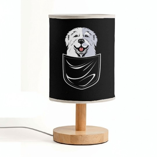 Dog In A Pocket Pet Lover Cute Great Pyrenees Fabric Lamps