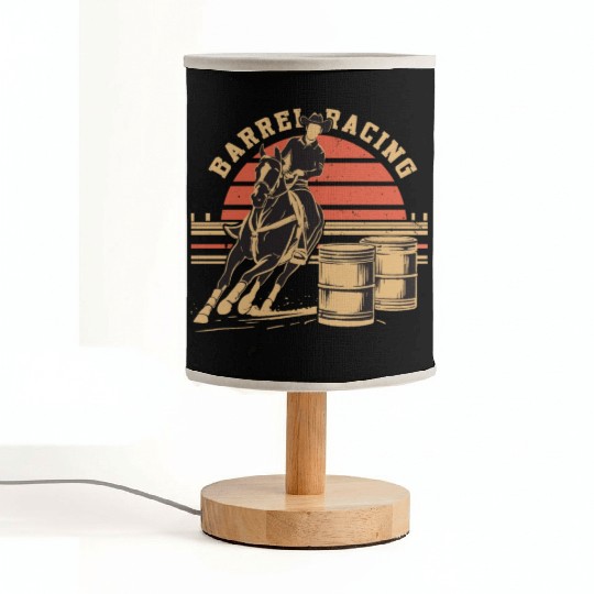 Retro Themed Barrel Racing Gifts Fabric Lamps