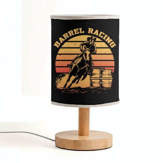 Retro Themed Barrel Racing Gifts Fabric Lamps