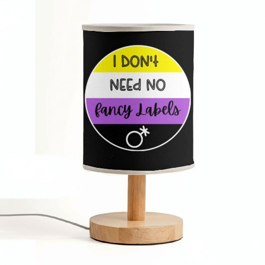 I don't need no fancy Labels - Non Binary Pride Fabric Lamps