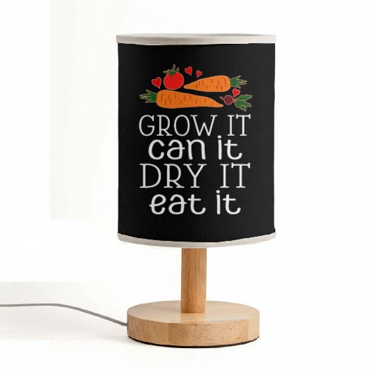 Vegetable Gardening Dehydrating Canning Quote Fabric Lamps