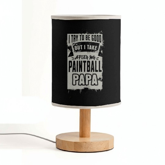paintball papa, black and grey Fabric Lamps
