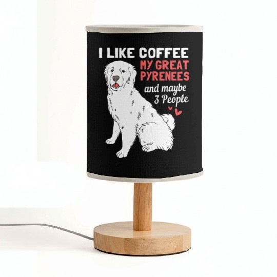 Coffee Dog And Maybe 3 People Funny Great Pyrenees Fabric Lamps