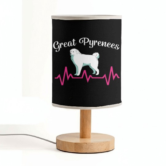 Pet Lover Great Pyrenees Dog Heartbeat Fabric Lamps