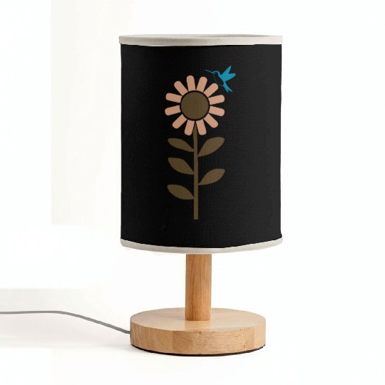 Hummingbird With Flower 3 Color Vector Fabric Lamps