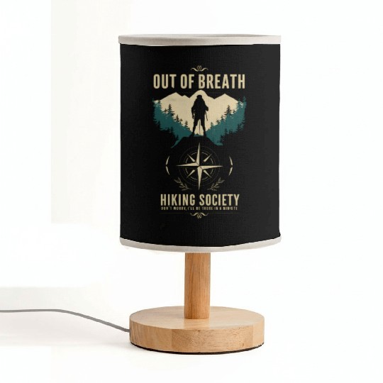 Out of Breath Hiking Society Hiker Nature Love Fabric Lamps