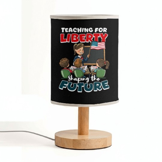 Patriotic Teacher Teaching Liberty Shaping Future Fabric Lamps