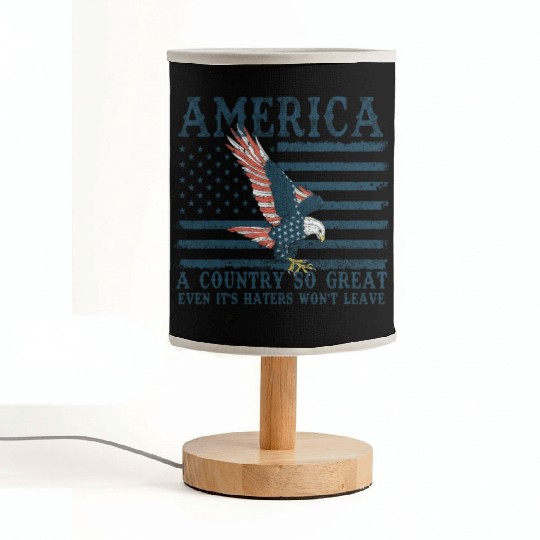 It's Haters Won't Leave Retro US Flag Eagle Merica Fabric Lamps