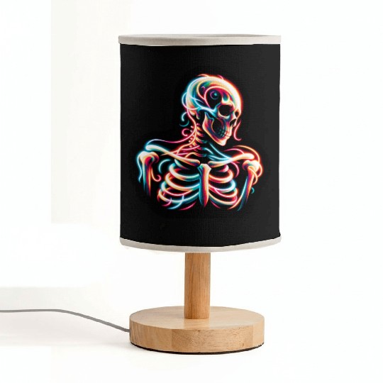Neon Skeleton Psychedelic Glow Art Fabric Lamps
