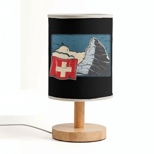 Vacation Skiing, Hiking, Mountain Switzerland Fabric Lamps