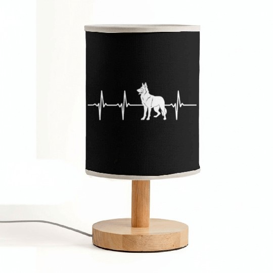 German Shepherd HEART BEAT German Shepherds Fabric Lamps