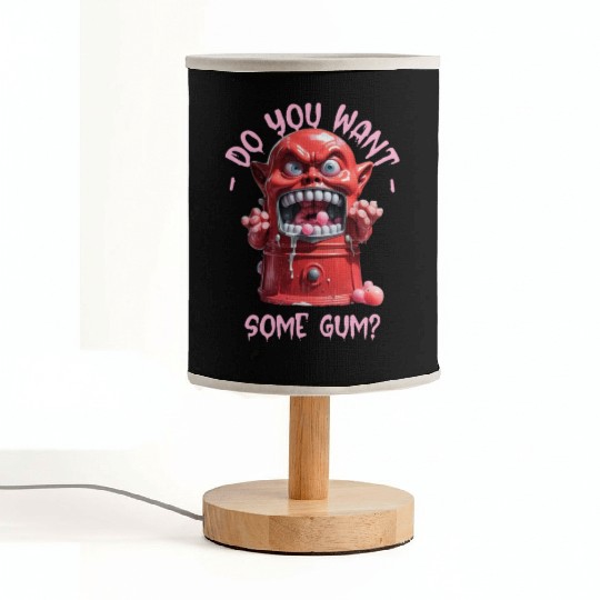 Funny Dark Humor Slobbering Bubblegum Machine Fabric Lamps