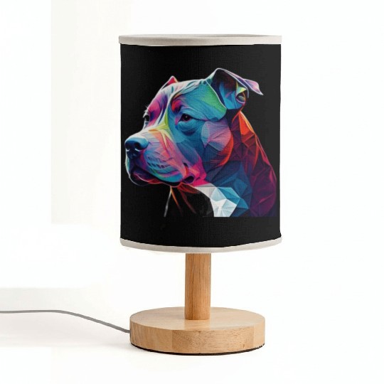 Blue Nose Pitbull Neon Face Origami Fabric Lamps