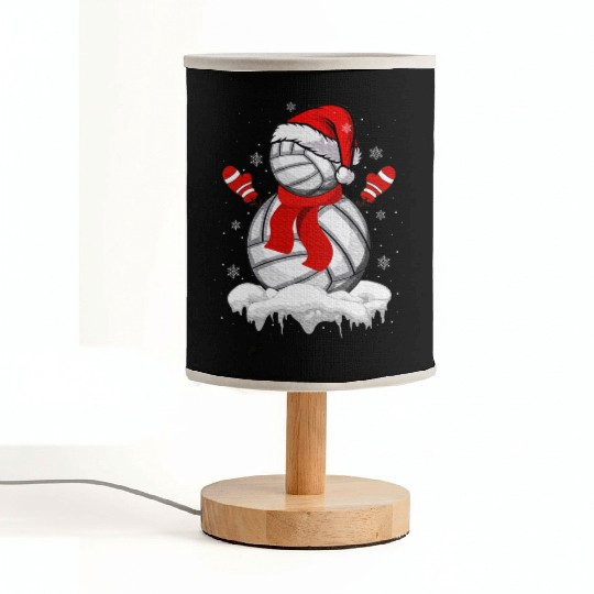 Volleyball Snowman Christmas Fun Fabric Lamps