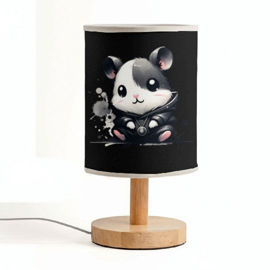 Charcoal Hip Hop Hamster Fabric Lamps