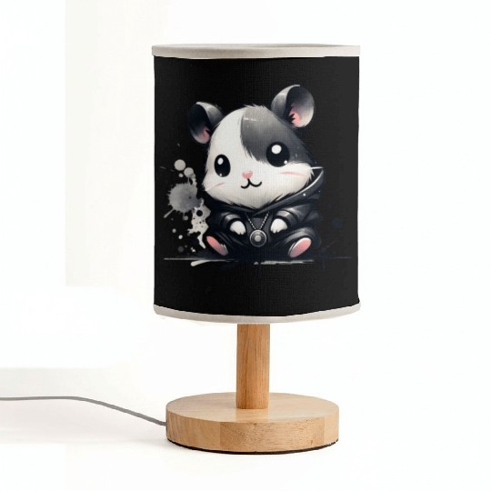Charcoal Hip Hop Hamster Fabric Lamps