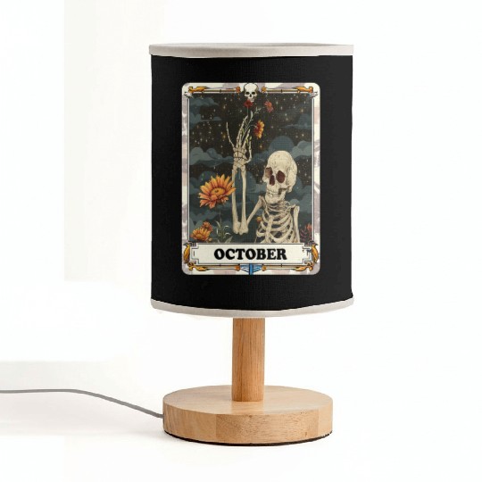 October Gothic Tarot Card - Marigold Flower & Skel Fabric Lamps