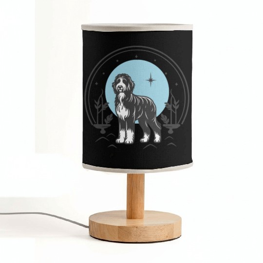 Bernedoodle Tarot Card Dog | Celestial and Starsee Fabric Lamps