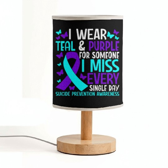 I Wear Teal And Purple For Someone Fabric Lamps