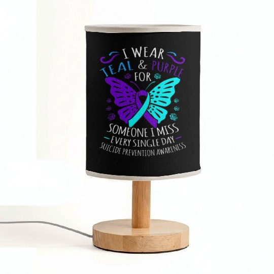 I Wear Teal And Purple For Someone Fabric Lamps