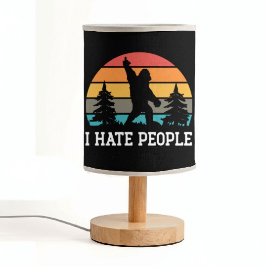 I Hate People Sasquatch Bigfoot Funny Sarcastic Fabric Lamps