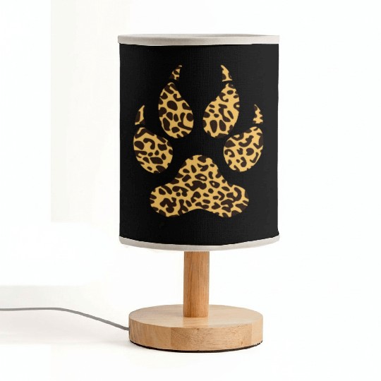 Leopard Paw Funny Jaguar Animal Lover Pawprint Pun Fabric Lamps