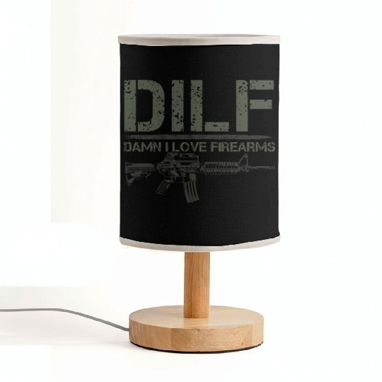 Gun American Flag DILF - Damn I Love Firearms Fabric Lamps