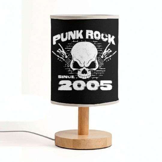 19th Birthday - Punk Rock Since 2005 Skull Rock Fabric Lamps