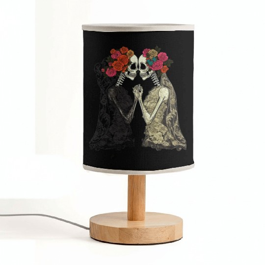 Lesbian Couple Skeletons Kissing LGBTQ Pride Fabric Lamps