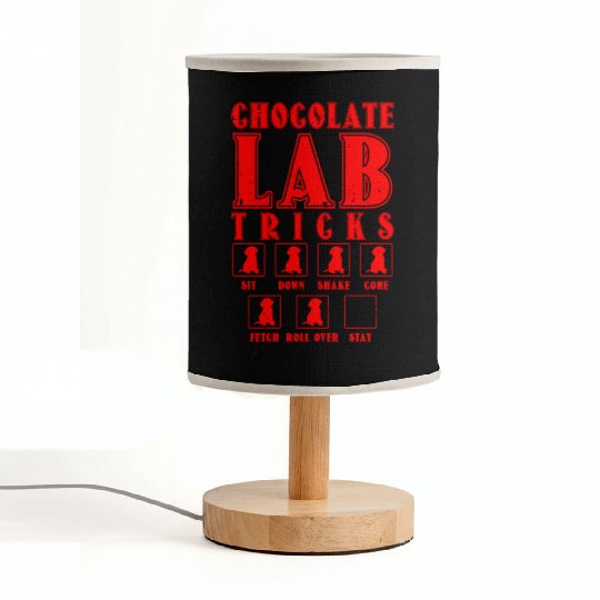 Brown Labrador CHOCOLATE LAB TRICKS Stubborn Fabric Lamps