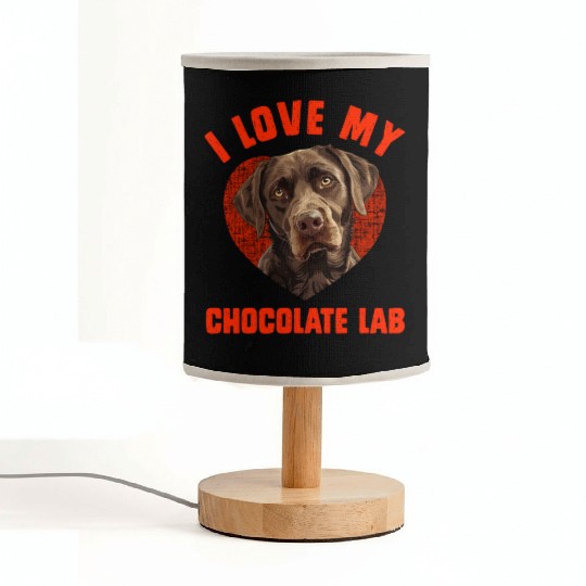 Brown Labrador I LOVE MY CHOCOLATE LAB Owners Fabric Lamps