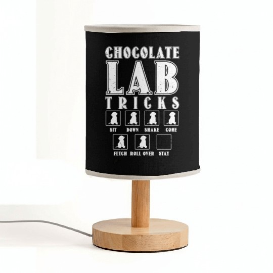 Brown Labrador CHOCOLATE LAB TRICKS Stubborn Fabric Lamps