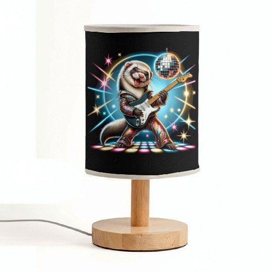 Disco Ball Guitar Ferret Fabric Lamps