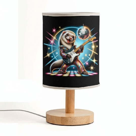 Disco Ball Guitar Ferret Fabric Lamps