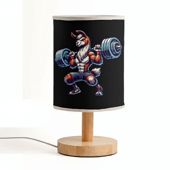 Llama Alpaca Barbell Weightlifting Workout Fabric Lamps