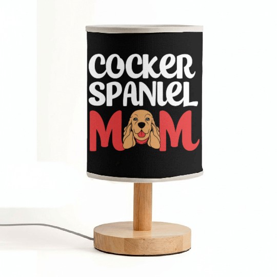 Cute Dog Lover Brown Cocker Spaniel Mom Fabric Lamps